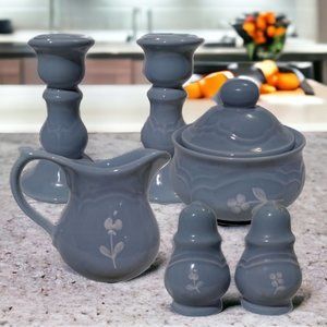 VINTAGE Retired PFALTZGRAFF GAZEBO Blue 6pc Set